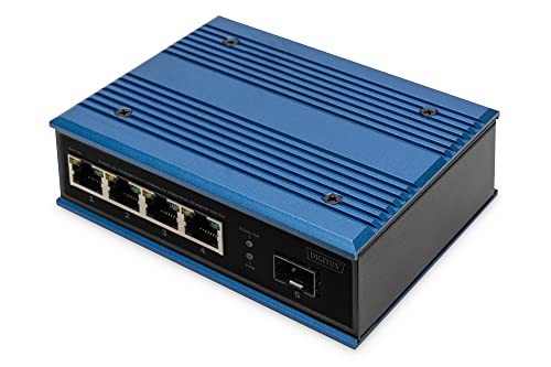 Digitus Switch Industriale 5 Porte Fast Ethernet - Non Gestito - 4 Porte Rj45 + 1 Porta Sfp - 10/100 Mbps - Montaggio Su Guida Din - Classe Di Protezi