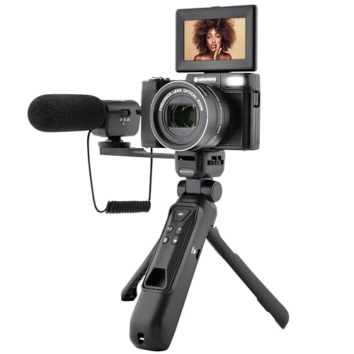 Agfa Photo - Kit Vlogging Tutto In Uno: Fotocamera Ottica Vlg-4K, Treppiede Powerbank, Telecomando, Microfono, E Scheda Micro-Sd Da 32 Gb Inclusa - Im