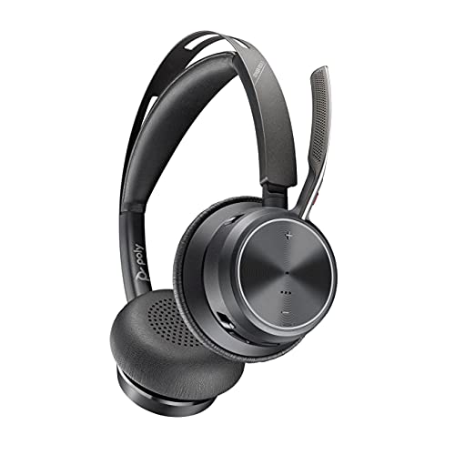 Poly - Voyager Focus 2 Uc Usb-C Headset (Plantronics) - Bluetooth Dual-Ear (Stereo) Headset With Boom Mic - Usb-C Pc/Mac Compatible - Active Noise Can