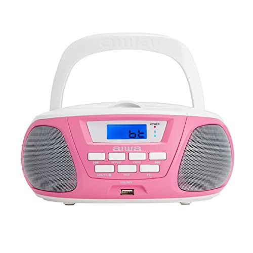 Radio Cd Aiwa Boombox Bbtu-300Pk Rosa Bluetooth/Cd/Usb/Mp3/Am/Fm/Aux In 3.5Mm/2X2.5W Bbtu-300Pk