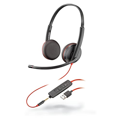 Plantronics Blackwire 3200 - Cuffie Stereo Usb E Smartphone, 3,5 Mm, Colore: Nero