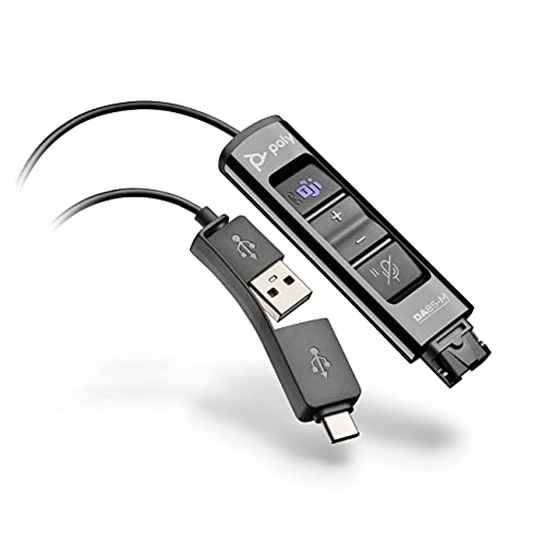 Poly - Da85M Usb-A/Usb-C Digital Adapter (Plantronics) - Works With Poly Call Center Quick Disconnect (Qd) Headsets - Acoustic Hearing Protection - Ho