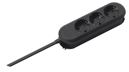 Bachmann Smart - Ciabatta Elettrica (3 Prese, 5 M), Colore: Nero