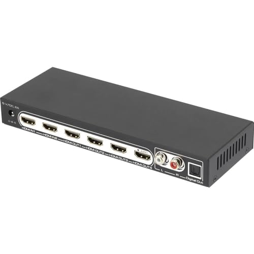 Speaka Professional 4 Porte Distributore, Splitter Hdmi Con Porte Audio, Con Telecomando 3840 X 2160 Pixel Nero