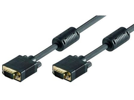 Goobay 50135 Cavo Monitor Full Hd Svga, Dorato, Nero, 2M Lunghezza