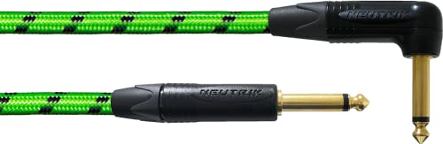 Cordial - Blacklight-Edi Pr Gr 3M Cavo Per Strumento, Lunghezza 3M Con Guaina Uv Verde, Connettori Neutrik A 90°