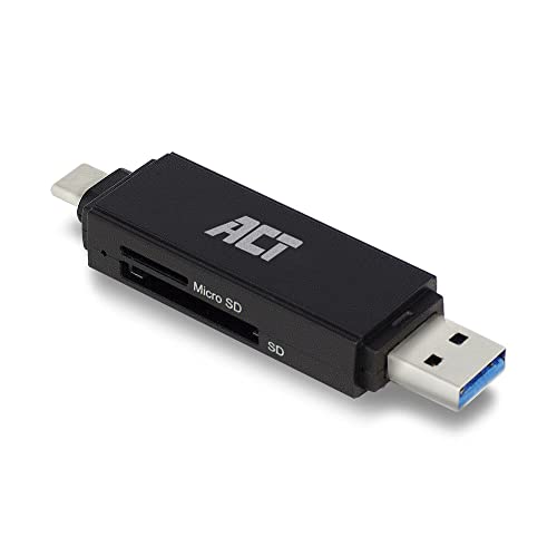 Act Lettore Di Schede Usb-C/Usb-A Per Sd/Micro Sd Ac6375