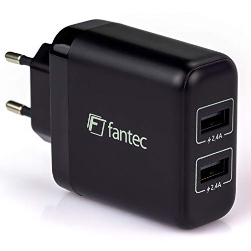 Fantec Sc-A224 Smart Charge 24W 2 Ports Usb-A 5V 4.8A Colour: Black