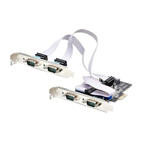 Startech.Com Scheda Seriale Pcie A 4 Porte, Scheda Seriale Pci Express A Rs232/Rs422/Rs485 Db9, Staffe Standard/Basso Profilo, Uart 16C1050, Protezion