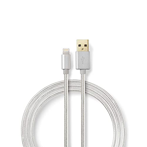 Nedis Cavo Intrecciato Usb-A 2.0 A Lightning - Bianco, 3M