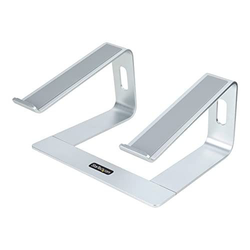 Startech.Com Supporto Pc Portatile Da Scrivania In Alluminio/Argento; Portata 5 Kg, Rialzo Ergonomico Per Laptop, Stand Portatile Per Notebook Macbook