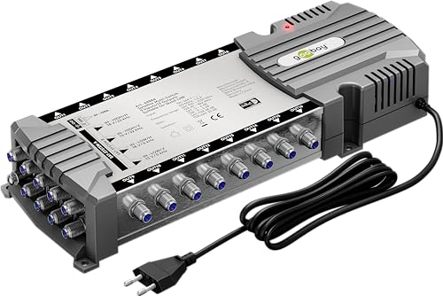 Goobay 64884 - Interruttore Multiswitch Satellitare Compatto, 9 Ingressi, 16 Uscite, 4K, 8 K, Uhd/Dab+, Per 16 Partecipanti