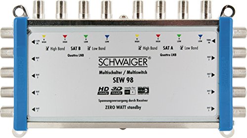 Schwaiger - Commutatore Multiplo (Fino A 16 Utenti, Non Necessita Di Alimentazione; Adatto Per Dvb-T2)