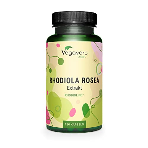 Rhodiola Rosea Forte Vegavero® | Estratto Premium Di Marca Rhodiolife® | 3% Rosavine E 1% Salidroside | Buon Umore, Concentrazione E Stanchezza | Test