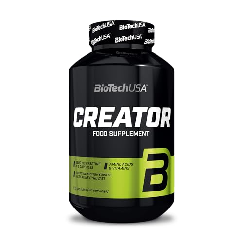 Biotechusa Creator | Con Creatina Monoidrato E Creatina Piruvato | Aggiunta Di Aminoacidi, Vitamine E Niacina, 120 Capsule