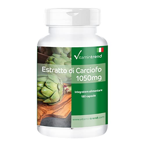 Carciofo In Capsule 1050Mg - Estratto - 180 Capsule - Vegan - 2,5% Cinarina | Vitamintrend®