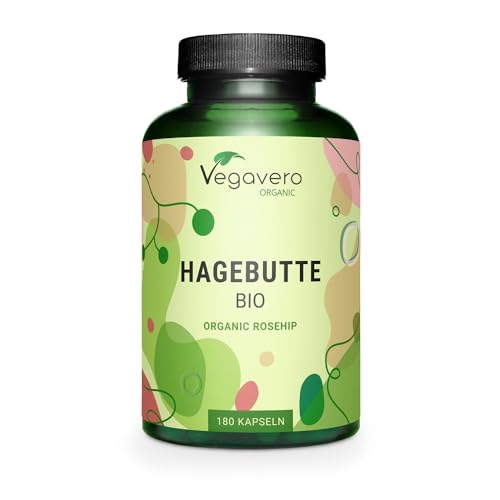 Rosa Canina Bio Vegavero® | 1400 Mg | Qualità Raw | 180 Capsule | Antiossidante E Difese Immunitarie | Vegan