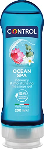 Control Ocean Spa Gel Massaggio 2 In 1 A Base D'Acqua All'Aroma Di Brezza Marina Con 98,6% Di Ingredienti Naturali, 100% Made In Italy, 200 Ml