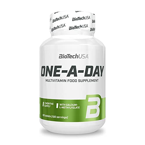 Biotechusa One-A-Day Multivitamin | 12 Vitamine | 10 Minerali | Energia, Immunità E Salute Delle Ossa, 100 Compresse