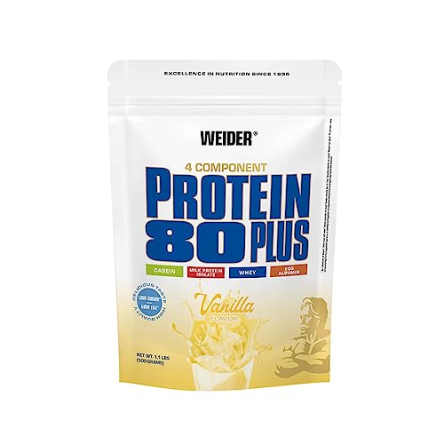 Weider Protein 80 Plus Multicomponenti, Vaniglia, Proteine In Polvere Per Shake Cremosi, Mix Di Proteine Del Siero Di Latte, Caseina, Proteine Isolate