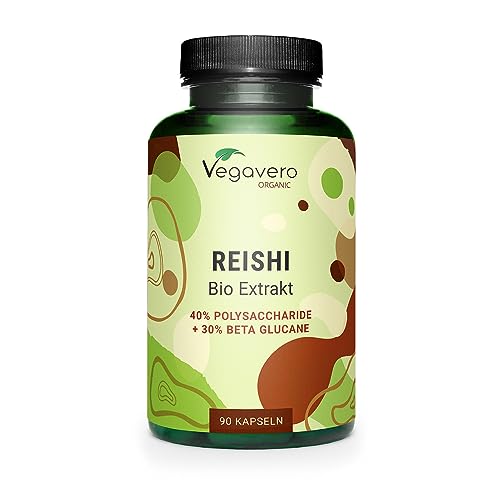 Reishi Bio Vegavero® | 40% Polisaccaridi, 30% Beta Glucani E 1% Triterpeni | Estratto Biologico Altamente Dosato (14:1) | Ganoderma Lucidum Puro | Sen