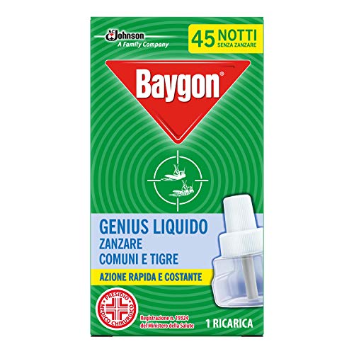 Baygon Elettrico Antizanzare Comuni E Tigre, Inodore, Confezione Da 1 Diffusore Ed Una Ricarica Da 45 Notti