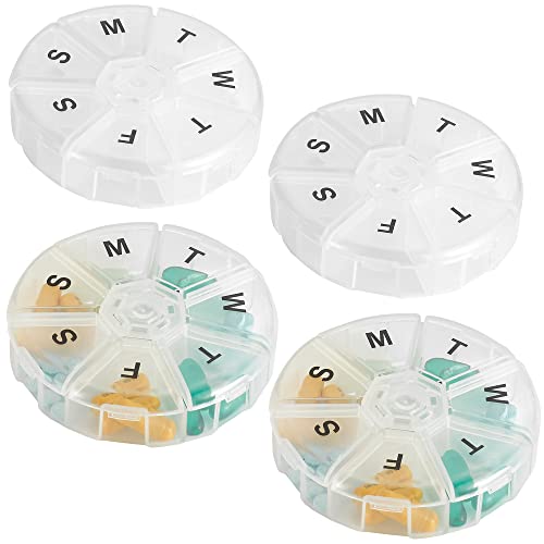 Grande Organizer Settimanale Per Pillole – Contenitore Rotondo Per 7 Giorni, Pianificatore Medicinale