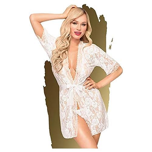 Penthouse, Kimono, Diverse Taglie, Lingerie, Sweet Retreat', 2 Pezzi, Bianco, Taglia: S-L
