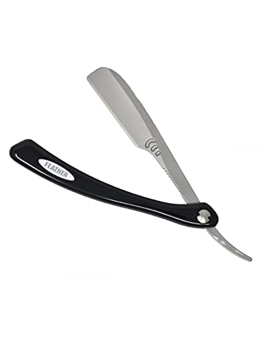 Feather Artist Club Sr - Rasoio A Lama Dritta, Usa E Getta, Colore Nero, Lame Non Incluse