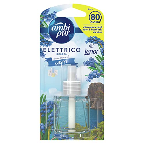 Ambi Pur Profumatore Per Ambienti, 1 Ricarica Per Diffusore Ambiente, Fragranza Fresca Brezza Di Capri, Deodorante Ambienti Elimina Odori, Fino A 80 G