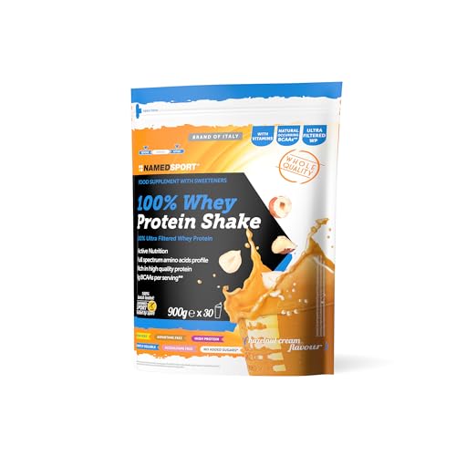 Namedsport> 100% Whey Protein Shake Hazelnut Cream, Proteine Del Siero Del Latte Concentrate E Ultrafiltrate, Ideali Per Il Mantenimento Della Massa M