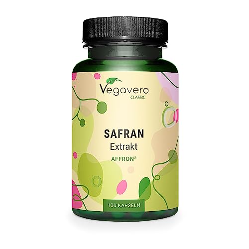 Zafferano Vegavero ® | Con 3% Safranale E 2% Crocina | Affron®: Crocus Sativus Spagnolo | 120 Capsule | Calmante E Rilassante Naturale Per Il Buon Umo