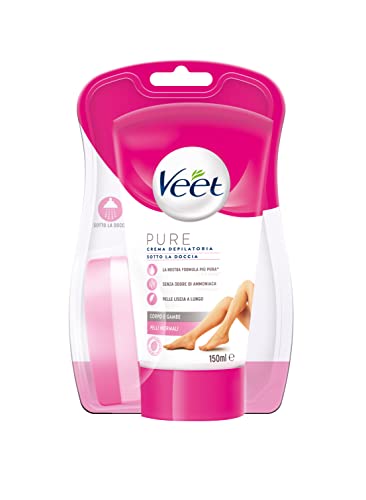 Veet Crema Depilatoria Sotto La Doccia Silk E Fresh Technology Pelli Normali, 150Ml