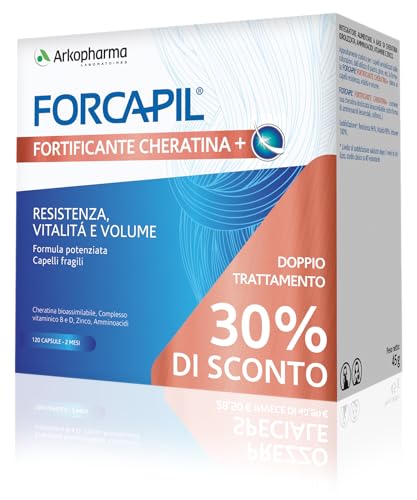 Arkopharma Forcapil - Fortificante + Cheratina Integratore, 60 + 60 Capsule