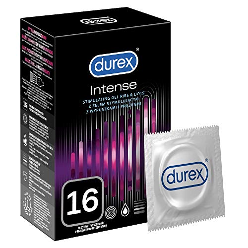 Durex Preservativi Intense Orgasmici Intensi A Costine E Tempestati Di Stimolazione Per Un'Intensa Soddisfazione (16), Gomma
