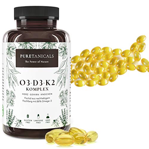Omega 3 + Vitamina D3 + K2 Gocce Mk7 All-Trans - Premium Essenziali O3-D3-K2 Complesso Ad Alto Dosaggio | Olio Di Pesce Omega3 Con Acidi Grassi Essenz