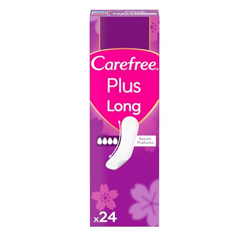 Carefree Salvaslip Plus Long 100% Traspirante, Confezione Da 24 Salvaslip