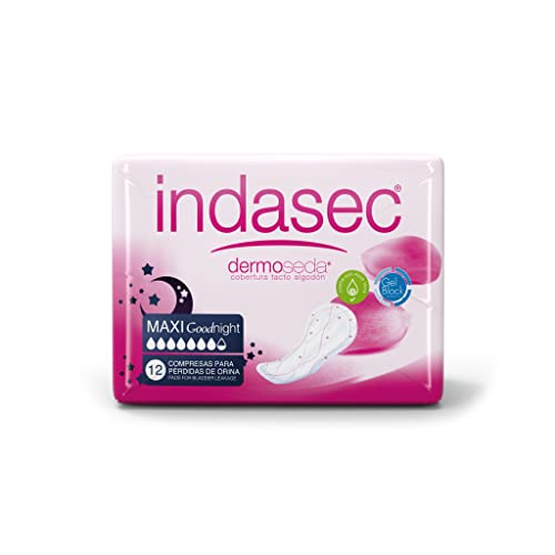 Indasec Dermoseda Good Night Maxi, Assorbenti Per Incontinenza, Confezione Da 12 Pezzi