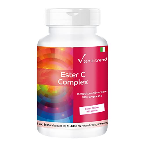 Ester C Plus Con Vitamina C E Acerola - 180 Compresse Per 6 Mesi - Vitamina C Vegana Tamponata | Vitamintrend®