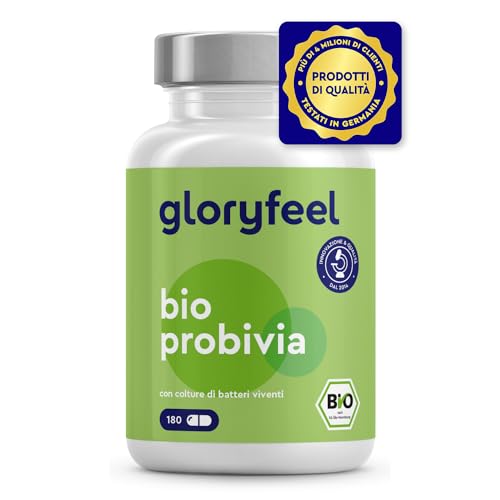 Probiotici Fermenti Lattici Bio, 180 Capsule, Con 21 Ceppi Batterici Vivi E Inulina Bio, 20 Miliardi Cfu, Integratore Per La Salute Della Flora Intest