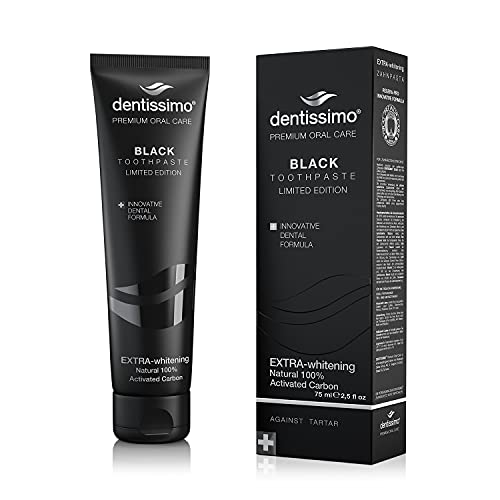 Dentissimo Premium Extra Whitening Black Toothpaste, Helps To Reverse Early Stages Of Tooth Decay, 75Ml