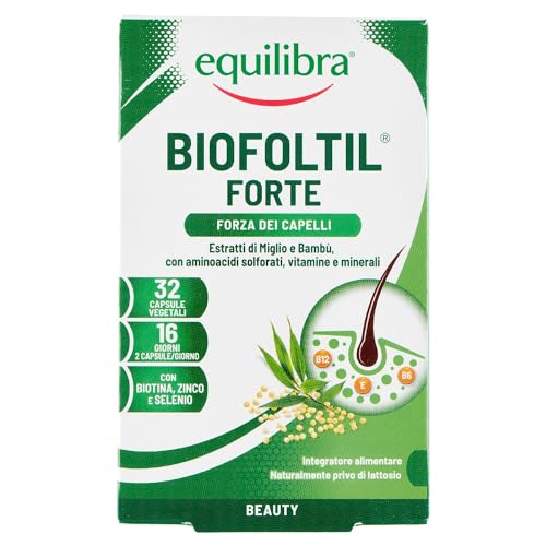 Equilibra Integratori Alimentari, Biofoltil Forte, Integratore Per Il Benessere Di Capelli E Unghie, A Base Di Zinco, Selenio E Rame, Con Ortica, Migl