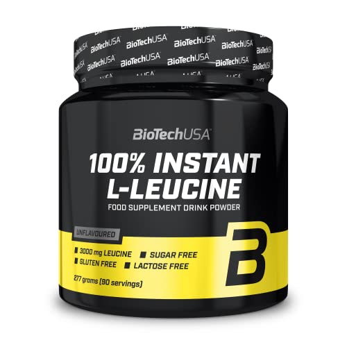 Biotechusa 100% Instant L-Leucine Bevanda In Polvere | Vegan | Senza Zucchero | Senza Glutine | Senza Lattosio | 3.000Mg Di Leucina | 277 G | Non Arom
