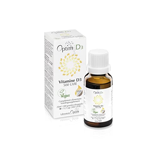 Vitamina D Vegetale Vegana Optim D3 | 500 Ui Per Goccia - Integratore 380 Gocce Olio Di Cocco | Sistema Immunitario - Difesa Immunitaria