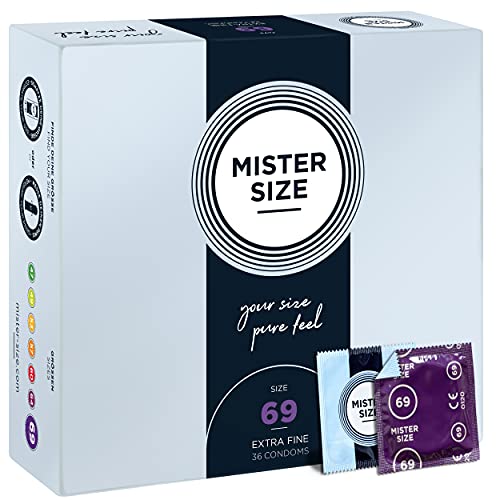Mister Size – Pure Feel Profilattici Lubrificanti (Extra Sottili, Extra Lubrificati) / Taglia Individuale 69 Mm A Un Pacco Da 36 - Preservativi Sottil