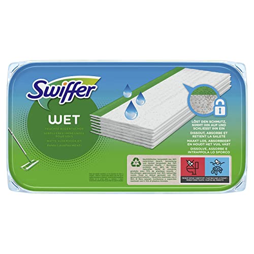 Swiffer Panni Umidi Per Scopa Lavapavimenti Con Fresco Profumo Di Limone 12 Pezzi, Per Una Pulizia Semplice E Rapida