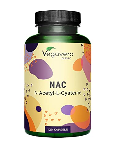 Nac N-Acetil-Cisteina 600 Mg Vegavero® | 100% Naturale Da Mais | Precursore Del Glutatione | Senza Additivi | Integratore N-Acetyl L-Cysteine | 120 Ca