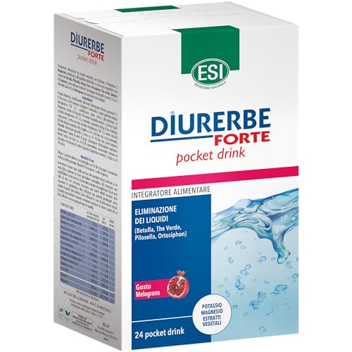 Esi - Diurerbe Forte, Integratore Alimentare A Base Di Melograno, Favorisce La Diminuzione Del Ristagno Di Liquidi E Tossine Nel Corpo, Senza Glutine