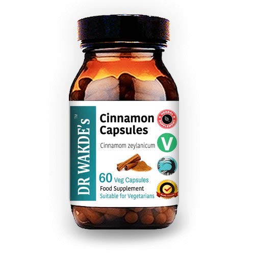 Dr Wakde Cinnamon Capsule | 60 Caps Veg | Supplemento Ayurvedico | Vegan | 100% A Base Di Erbe | Sconti Per Quantità | Spedizione Gratuita Per Multipl