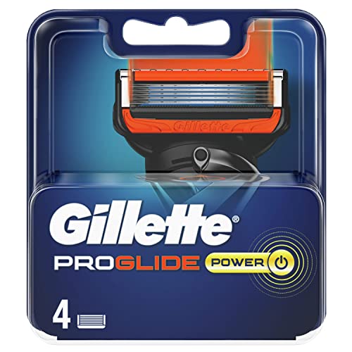 Gillette Fusion 5 Proglide Power Lamette Da Barba, Per Rasoio Di Sicurezza, Confezione Da 4 Ricambi Da 5 Lame, Rifinisce Le Aree Più Difficili